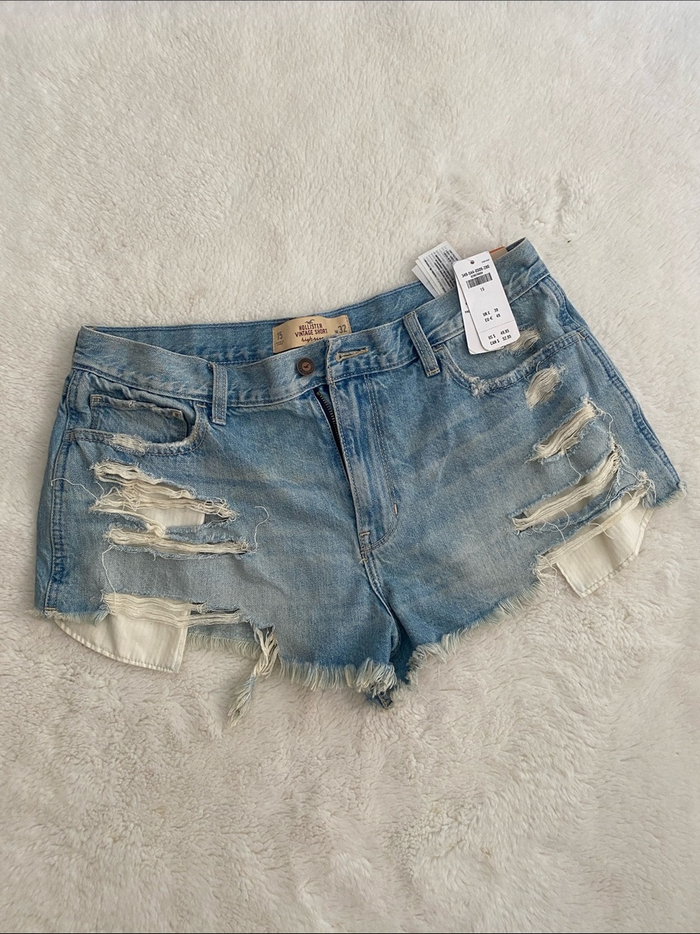 Hollister Distressed Light Blue Denim Cutoff Shorts